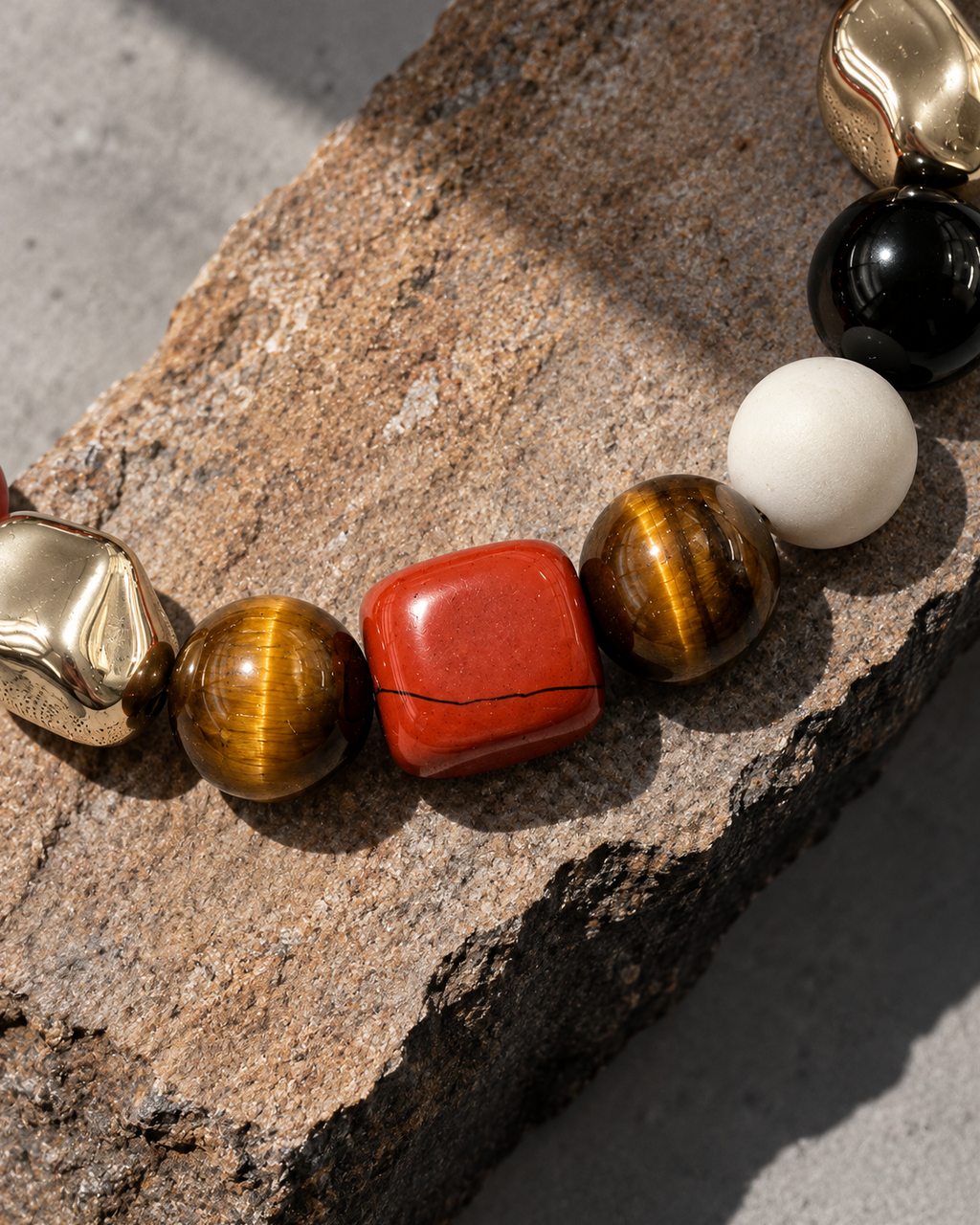 Ember — Tiger Eye and Red Agate NFC Bracelet