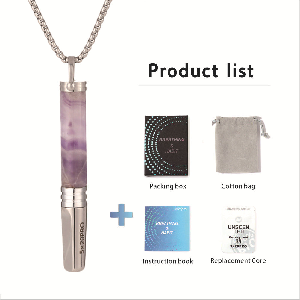 Tiger Eye Resistance Breathing Necklace for Stress Relief & Habit Awareness