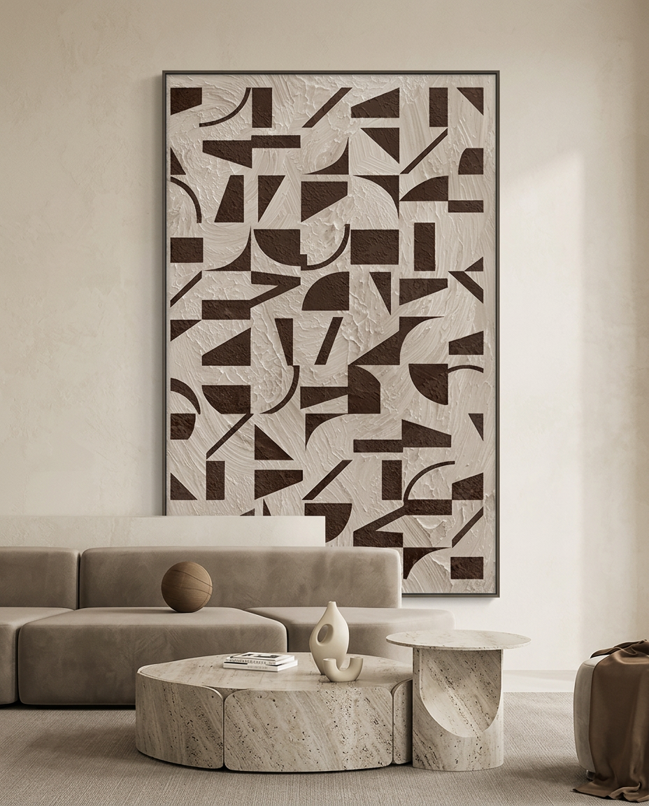 Modern Art Deco Black Frame Abstract Wall Art Print