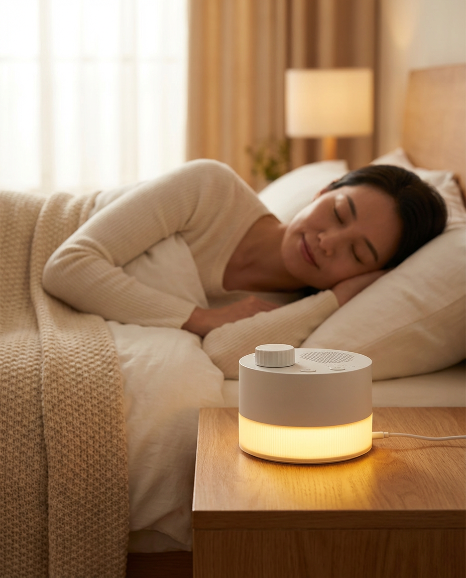 White Noise Sleep Device with Intelligent Warm Light | Infant Soothing Sleep Aid & Music Machine