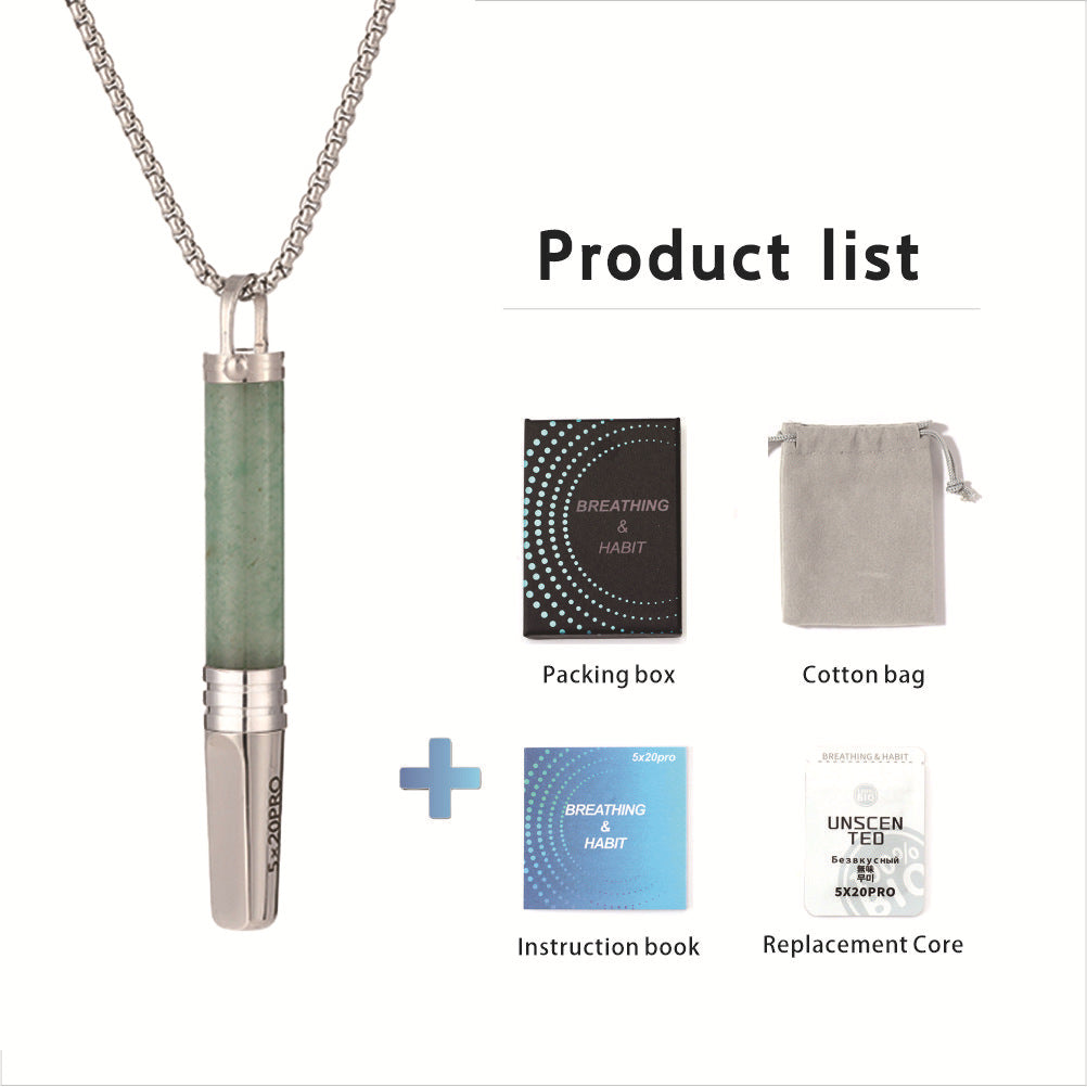 Tiger Eye Resistance Breathing Necklace for Stress Relief & Habit Awareness