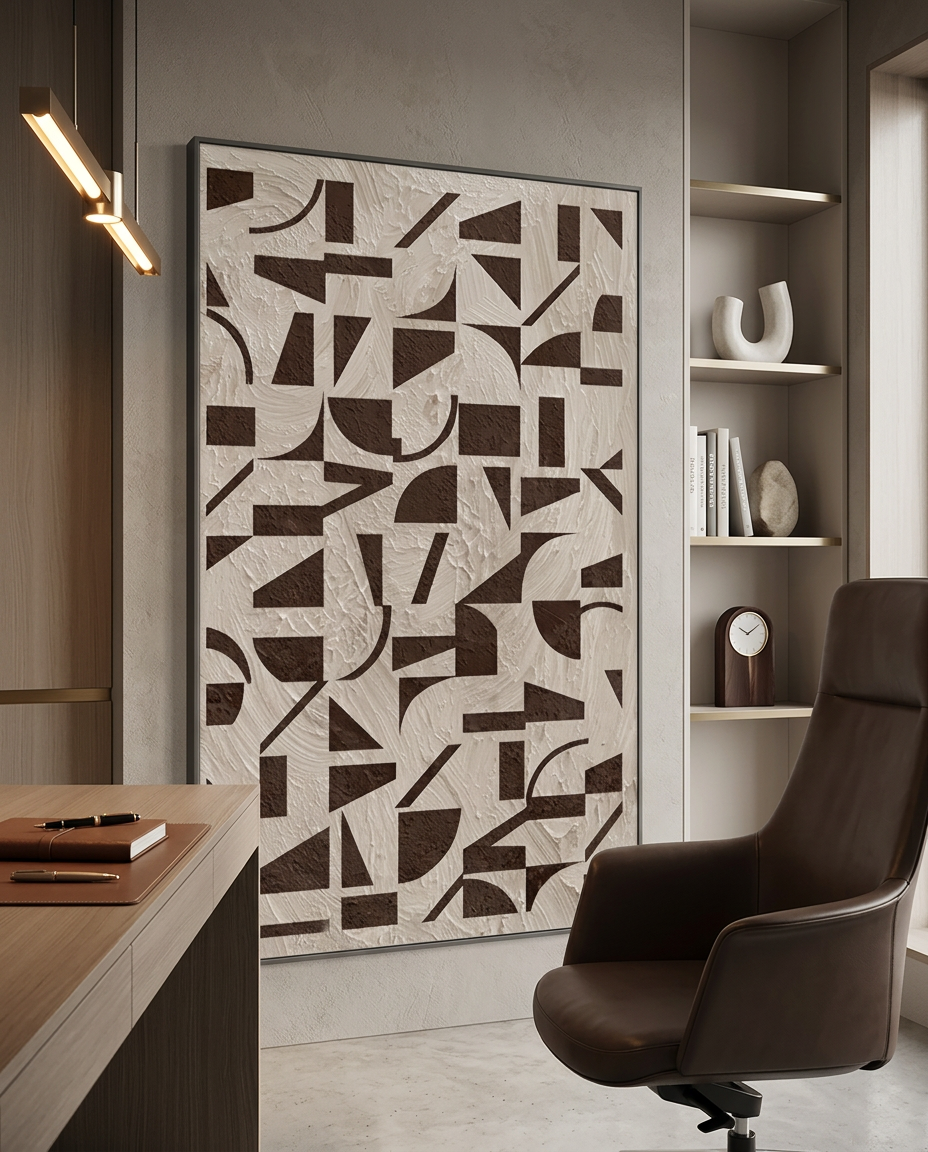 Modern Art Deco Black Frame Abstract Wall Art Print