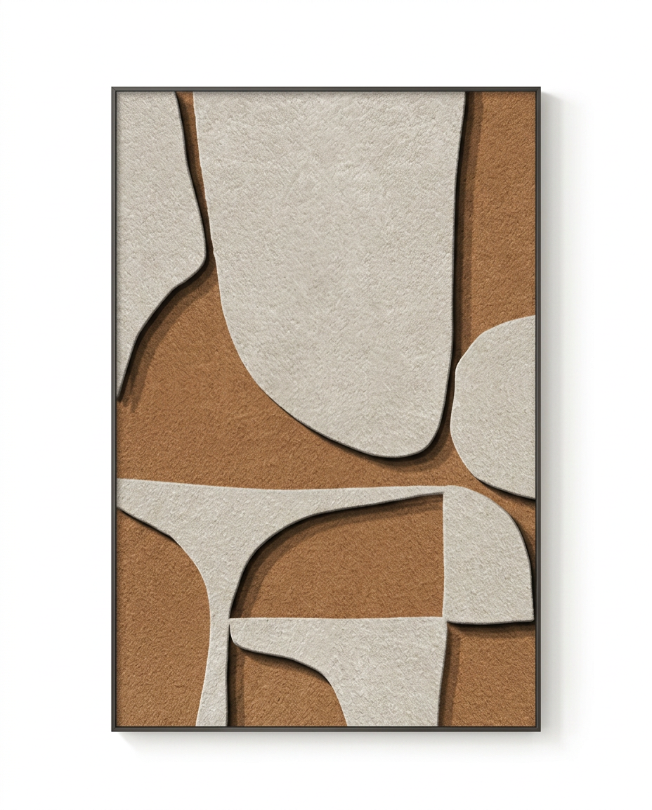 Geometric Art Deco Wall Art in Black and Warm Neutrals