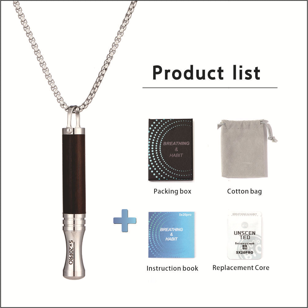 Respiratory Resistance Breathing Necklace for Anxiety Relief & Mindfulness Training