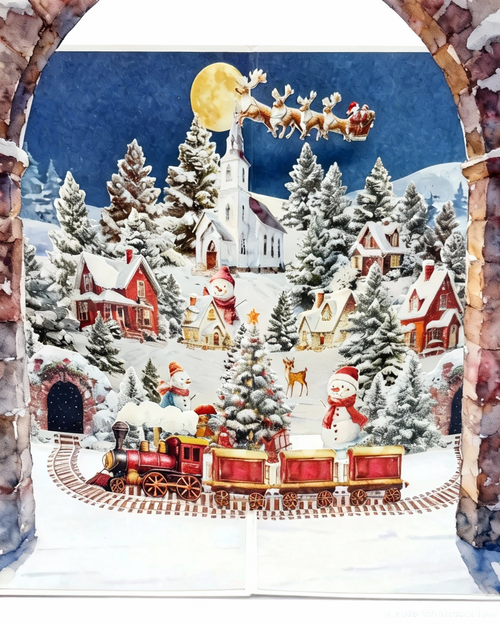 3D Snowman Pop-Up Christmas Card
