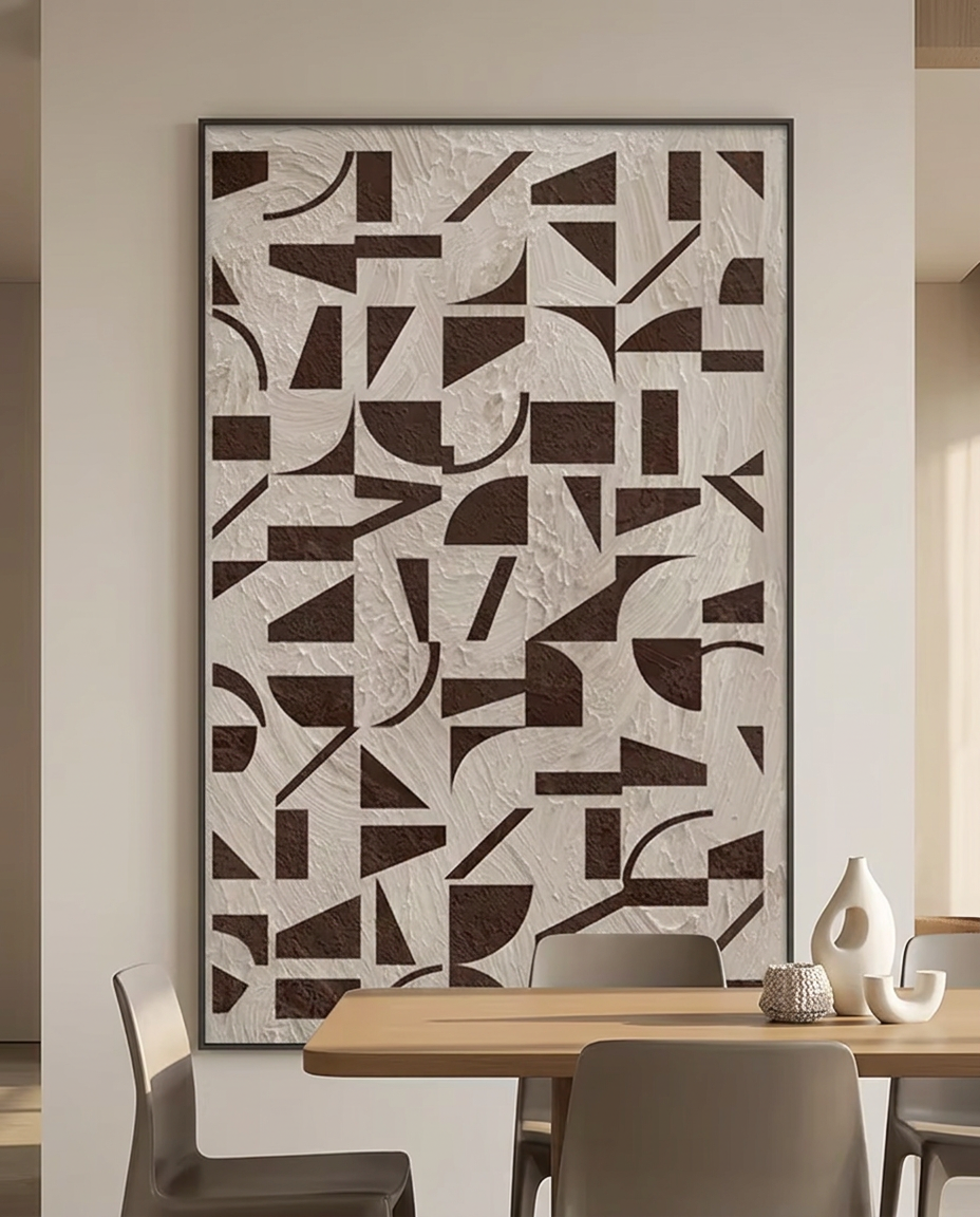Modern Art Deco Black Frame Abstract Wall Art Print