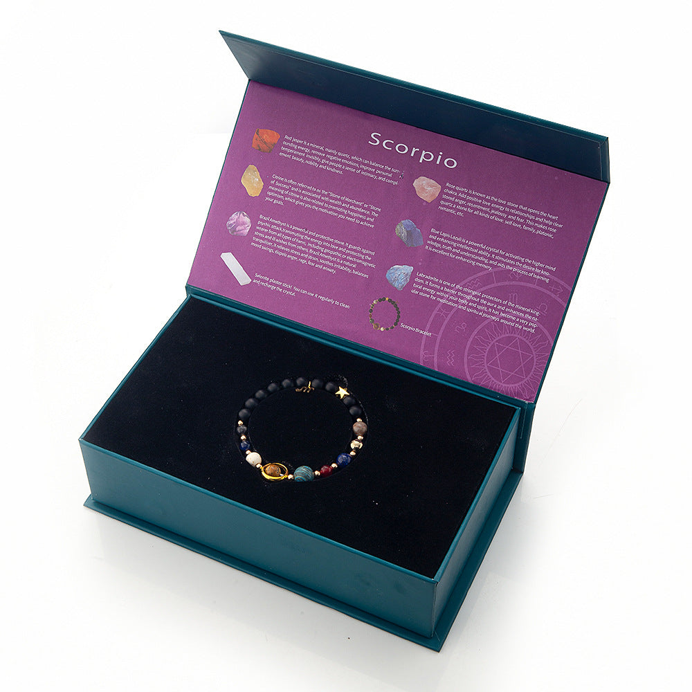 Zodiac Crystal Raw Stone Set | Twelve Constellations Gift Box