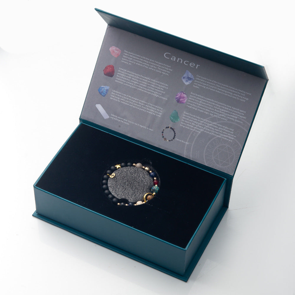 Zodiac Crystal Raw Stone Set | Twelve Constellations Gift Box
