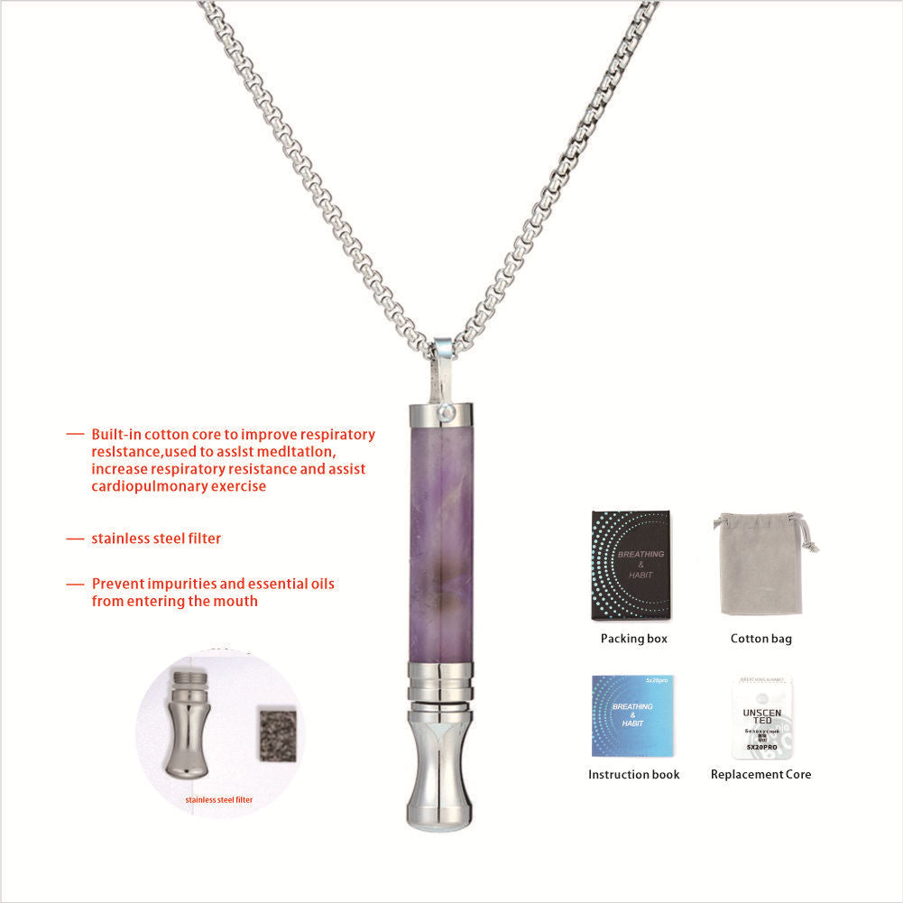 Tiger Eye Resistance Breathing Necklace for Stress Relief & Habit Awareness