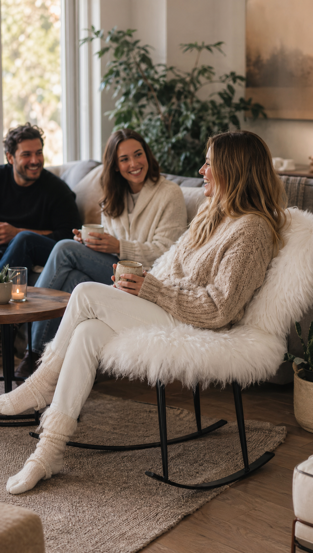 Wool Comfort Balance Rocking Leisure Chair