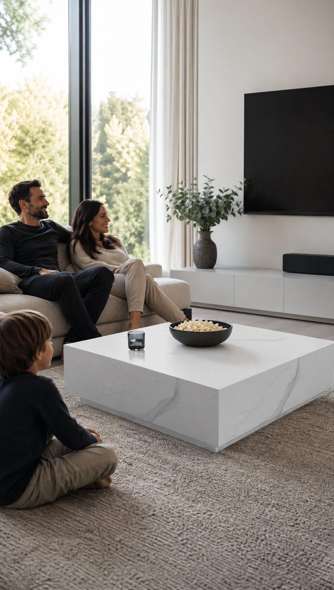 Jazz White Marble Balance Coffee Table