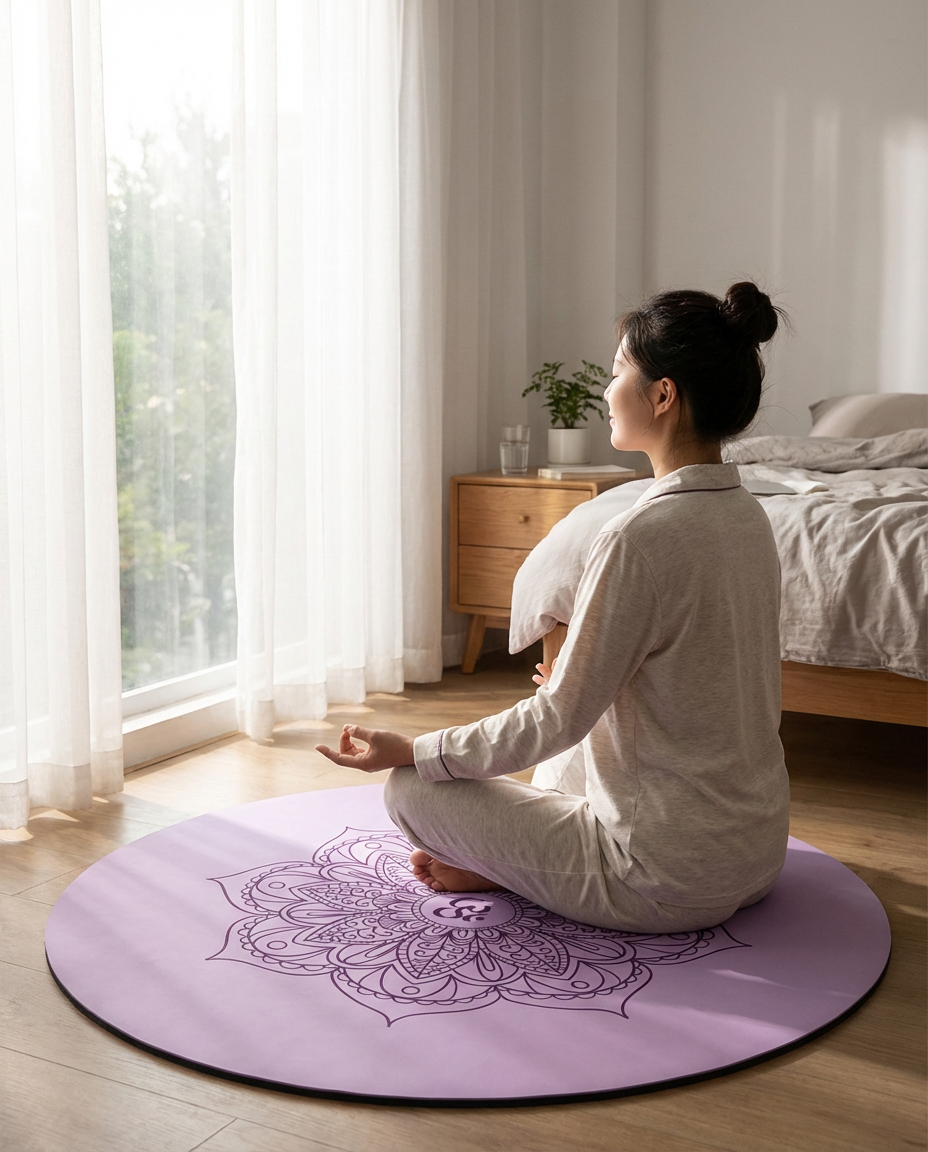 Grounding Circle Meditation Yoga Mat (PU Round Pad)