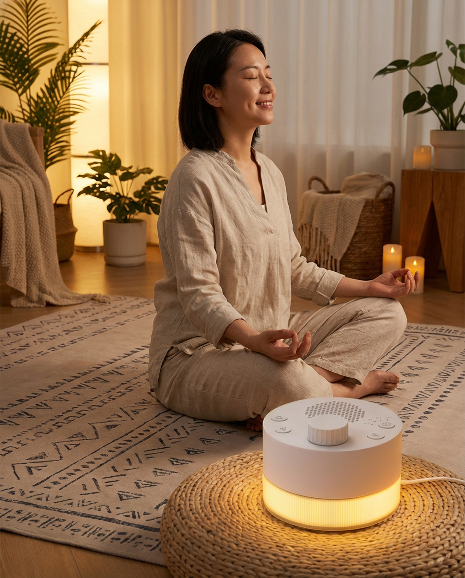 White Noise Sleep Device with Intelligent Warm Light | Infant Soothing Sleep Aid & Music Machine