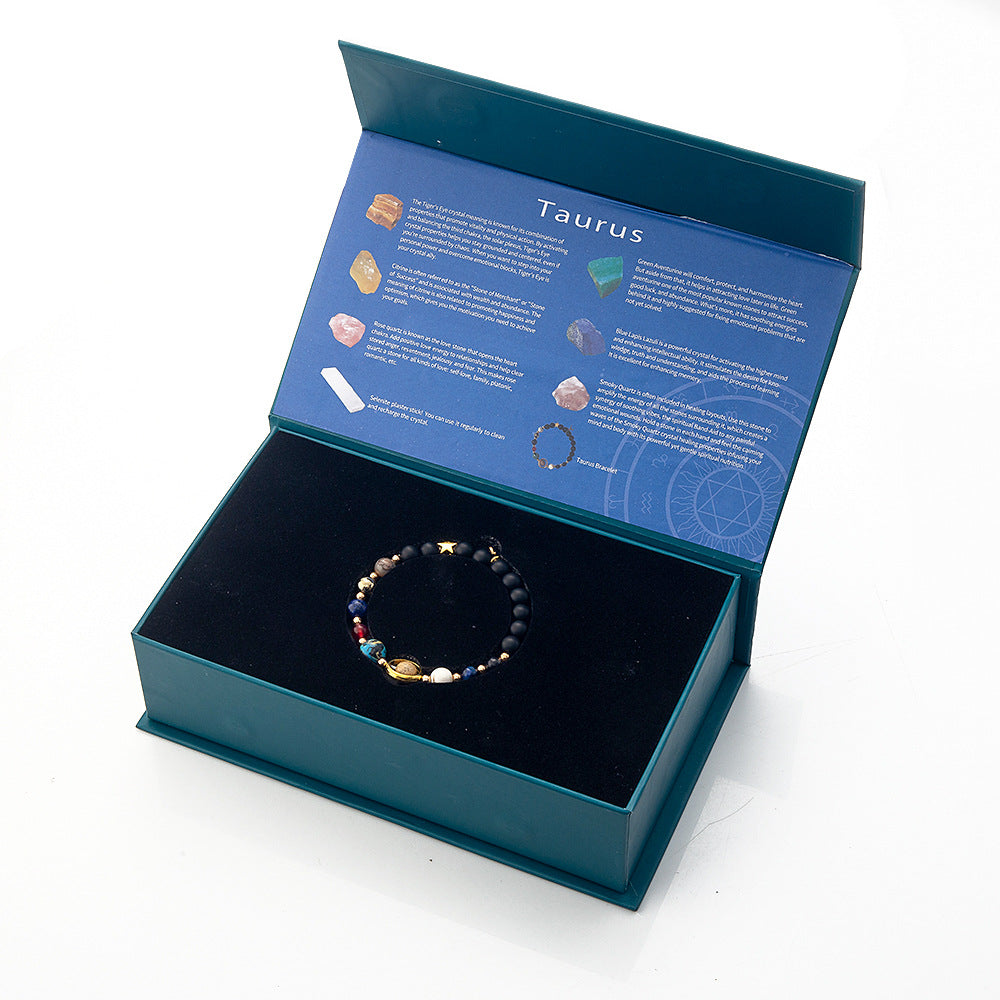 Zodiac Crystal Raw Stone Set | Twelve Constellations Gift Box