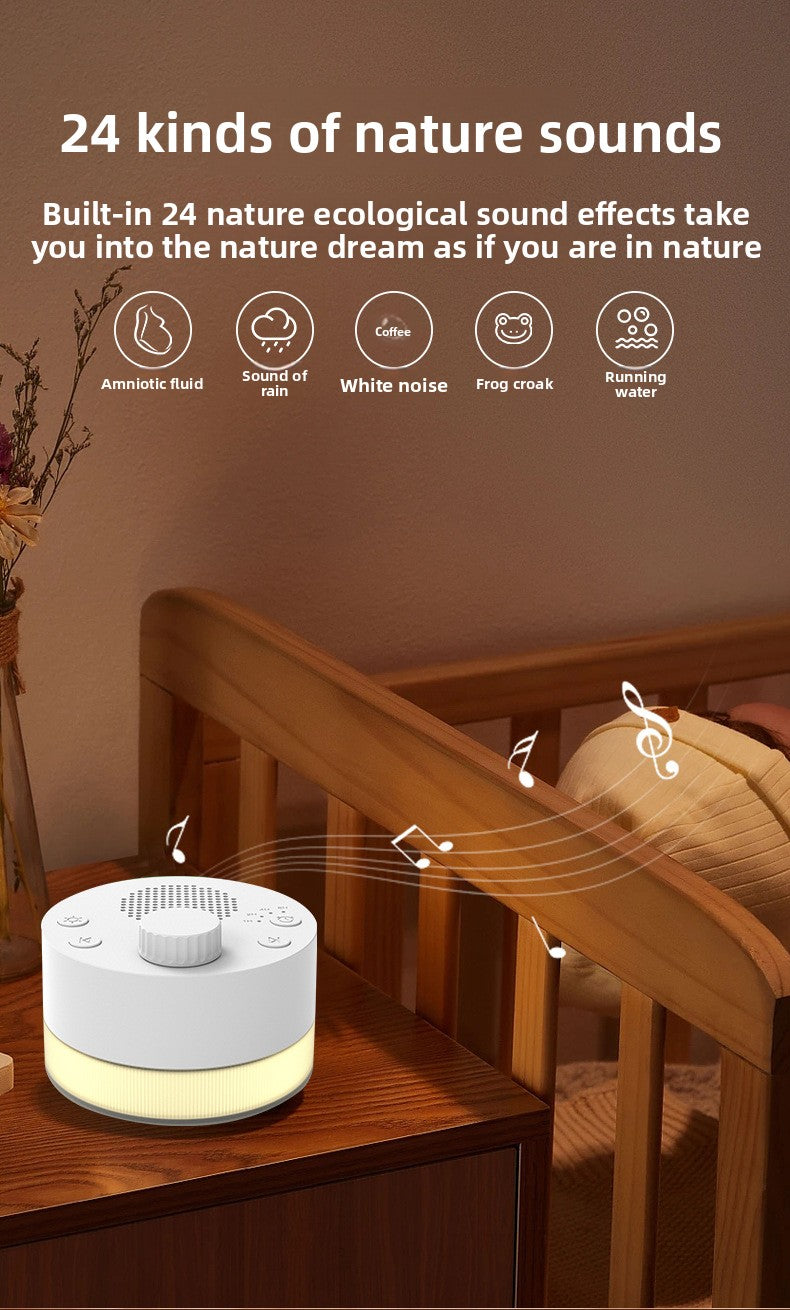 White Noise Sleep Device with Intelligent Warm Light | Infant Soothing Sleep Aid & Music Machine
