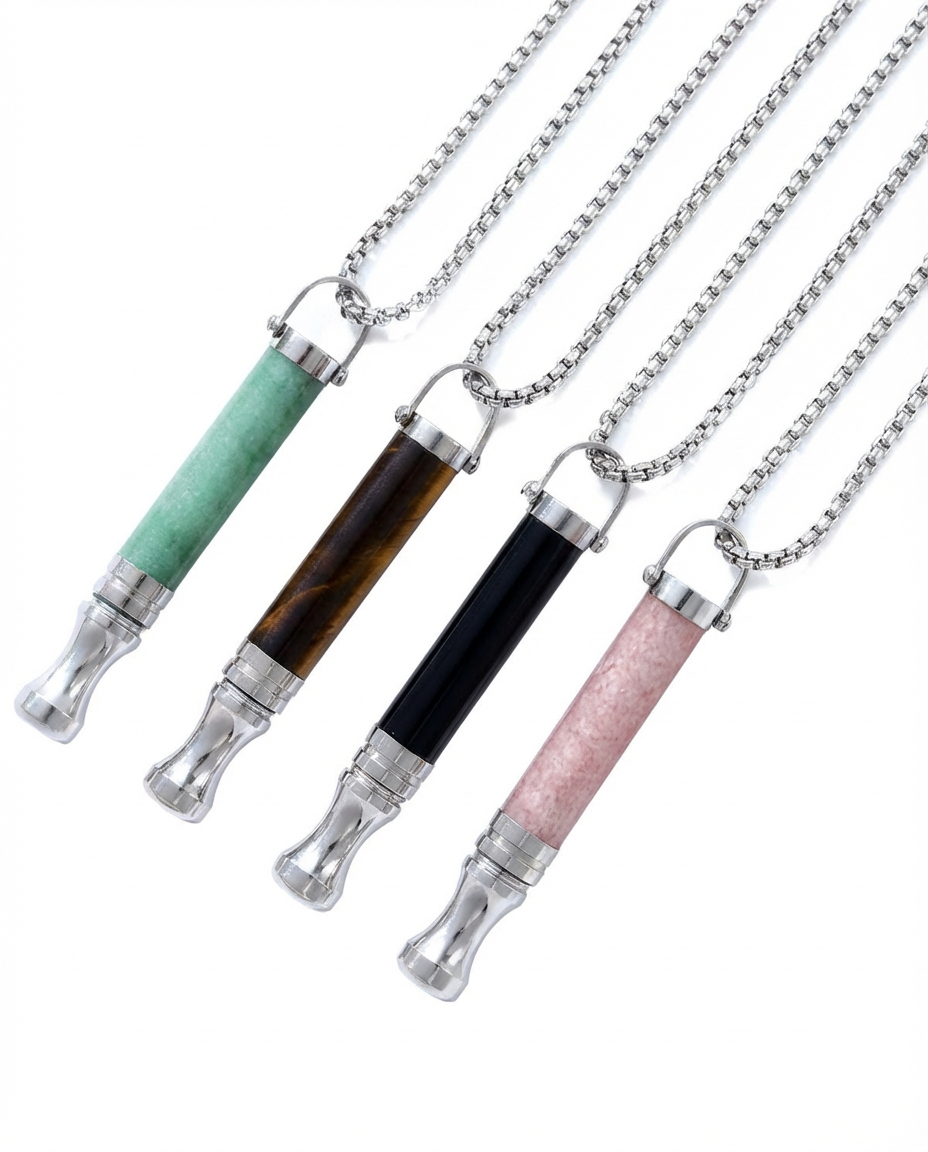 Tiger Eye Resistance Breathing Necklace for Stress Relief & Habit Awareness
