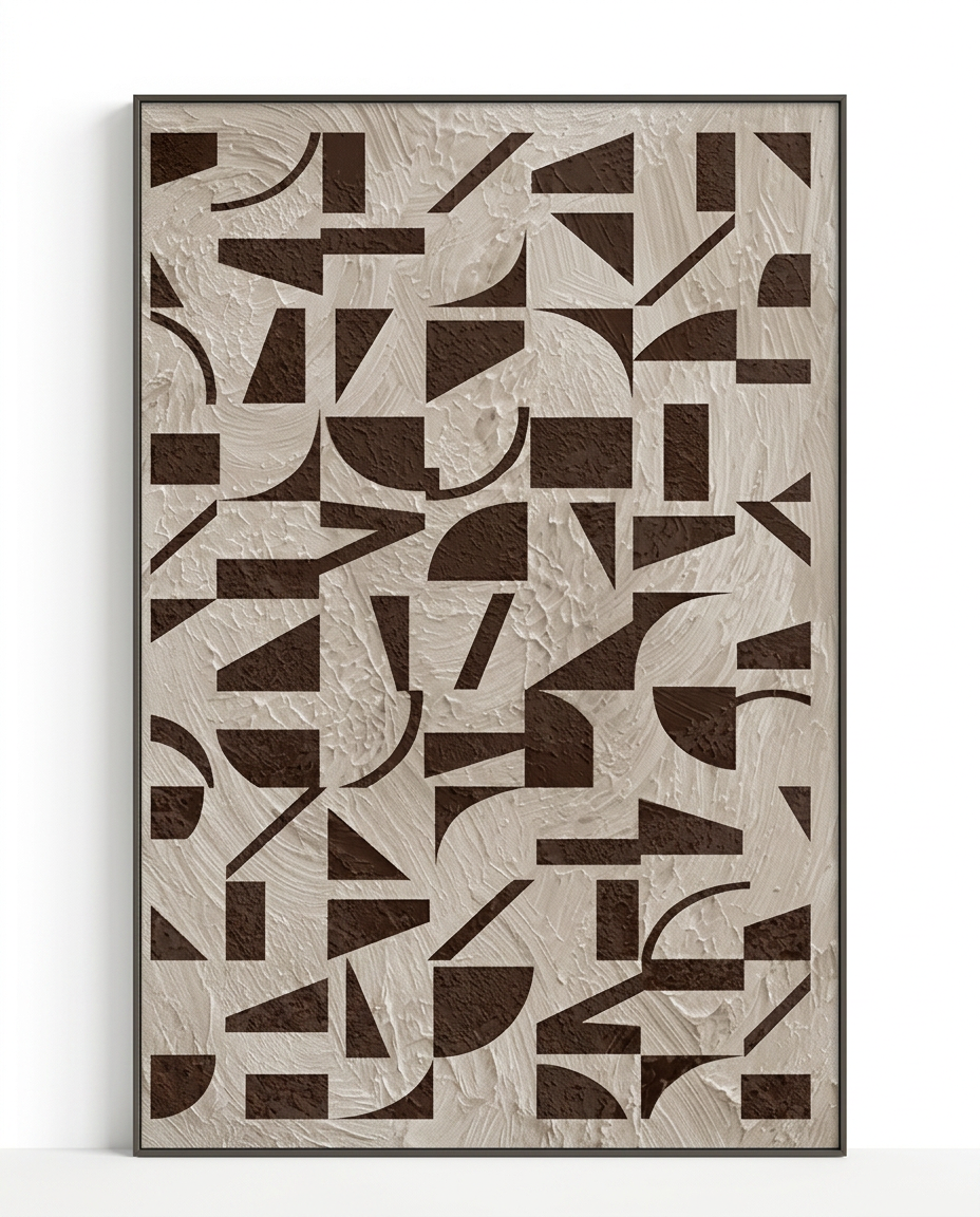 Modern Art Deco Black Frame Abstract Wall Art Print