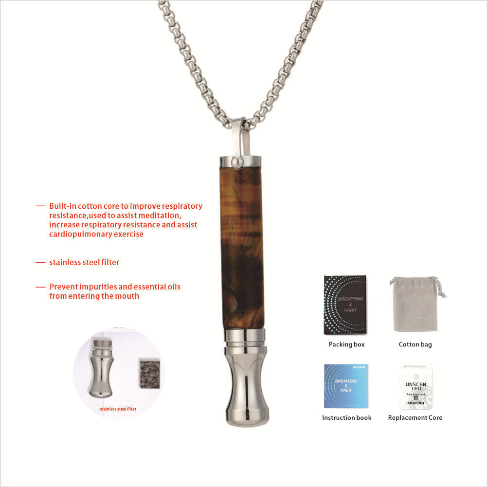 Tiger Eye Resistance Breathing Necklace for Stress Relief & Habit Awareness