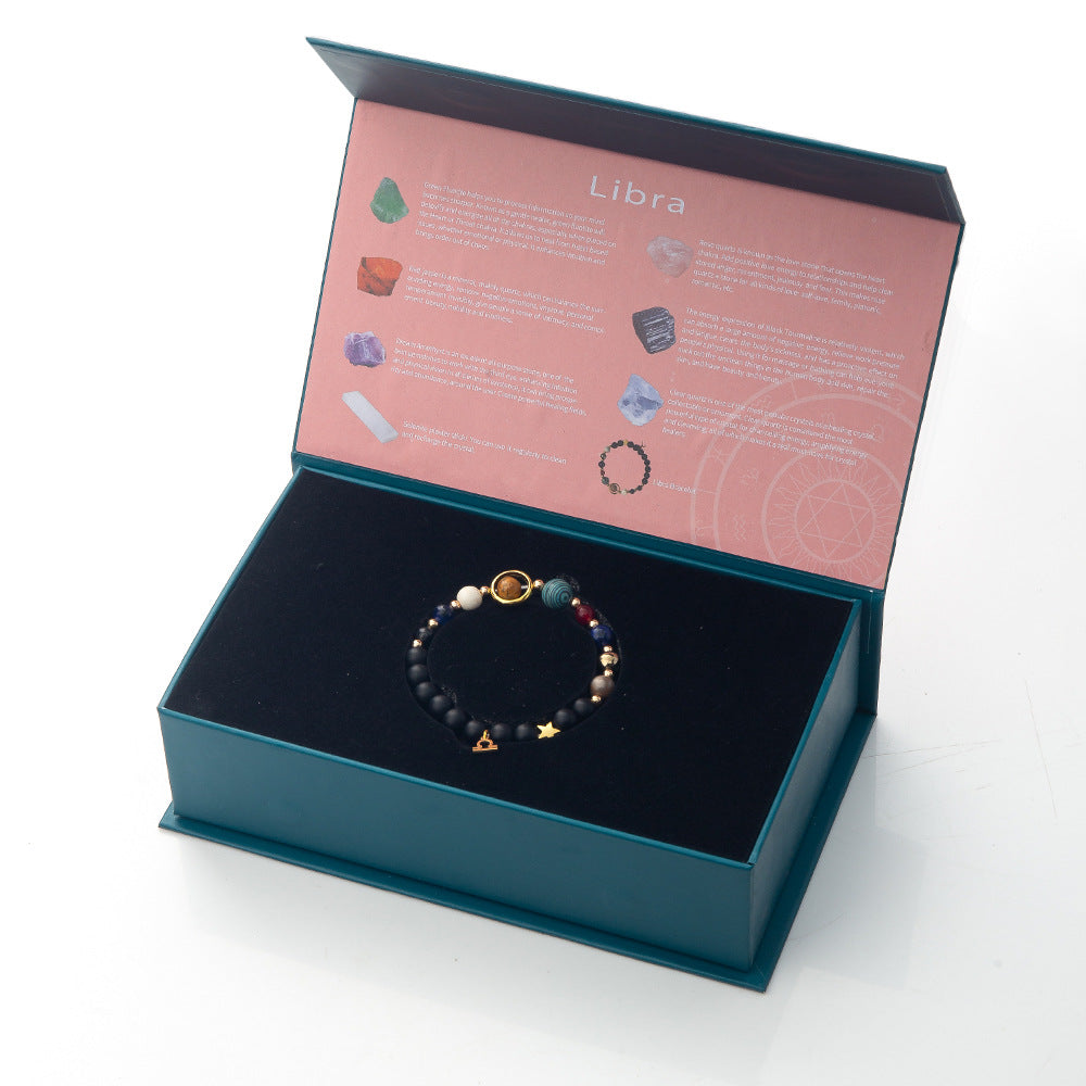 Zodiac Crystal Raw Stone Set | Twelve Constellations Gift Box
