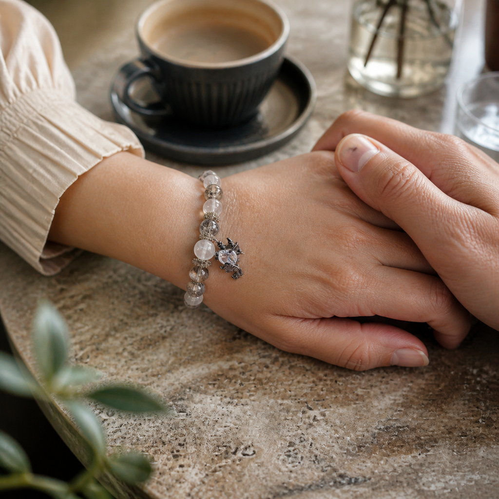 Devil's Heart bracelet worn during a meaningful shared moment