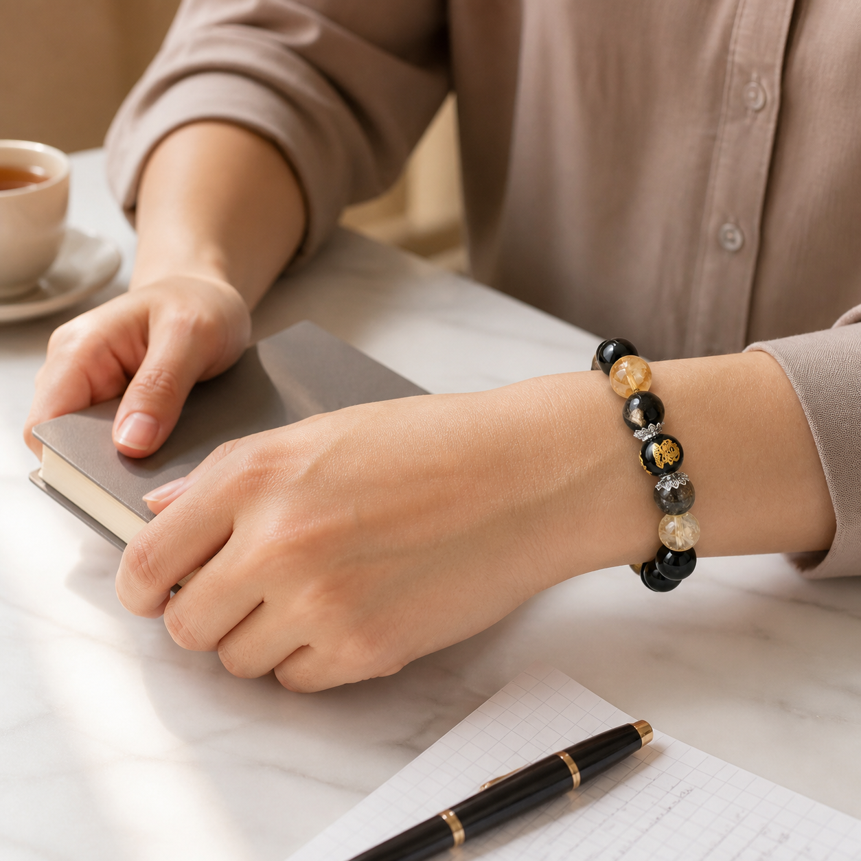 Gold Obsidian and Citrine bracelet worn during career planning