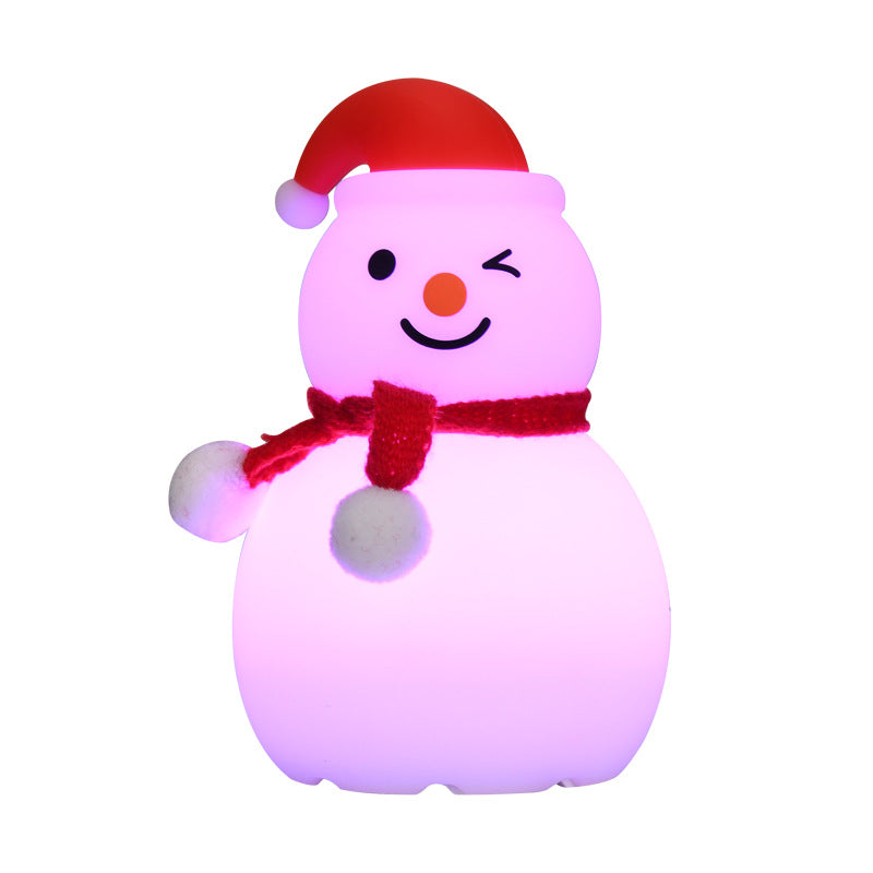 Christmas Snowman Silicone Tap Light Bluetooth Speaker | Healing Ambient Lamp & Holiday Gift