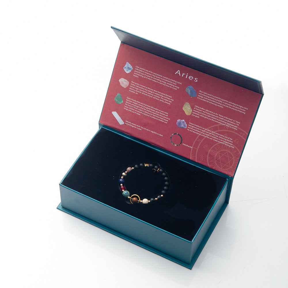 Zodiac Crystal Raw Stone Set | Twelve Constellations Gift Box