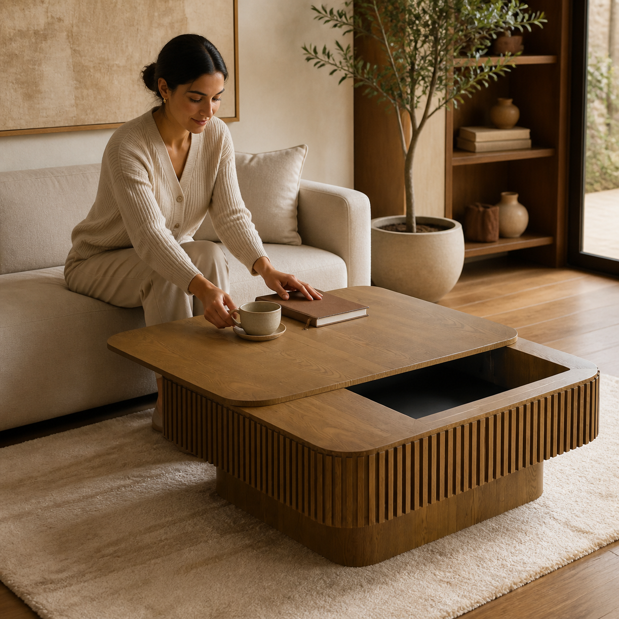 Modern Square Coffee Table lifestyle scene
