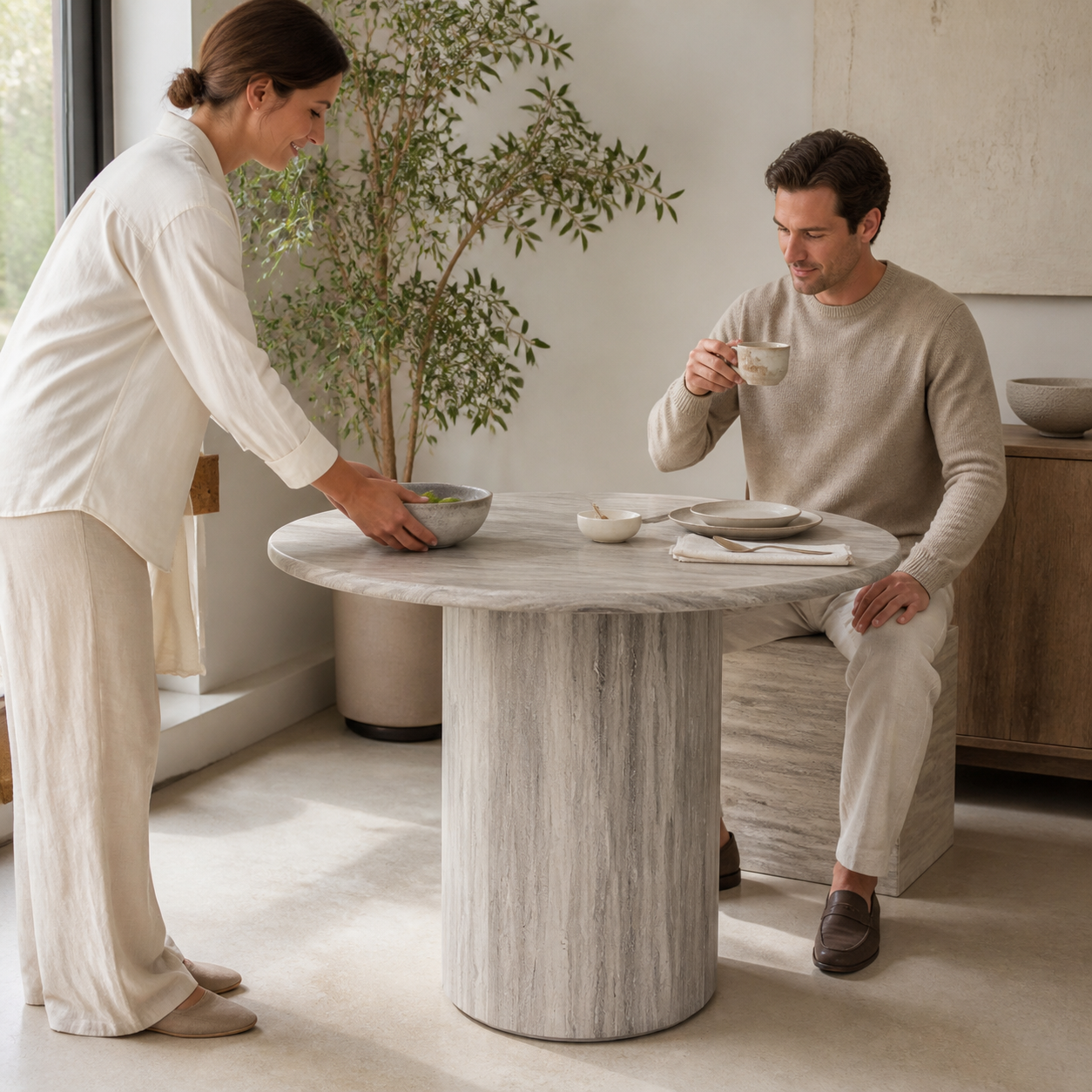 Luxury RH Style Dining Table lifestyle scene