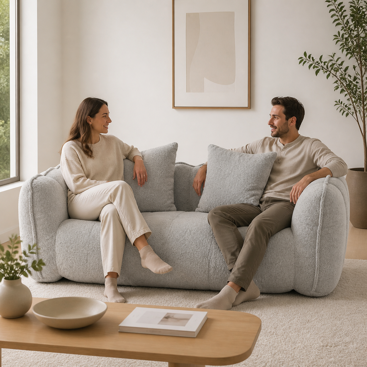 Upholstered Balance Sofa quiet conversation scene