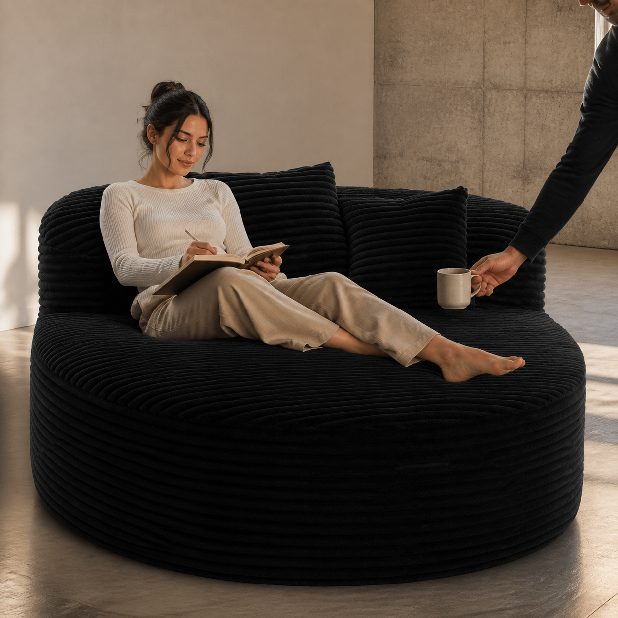 Memory Foam Balance Sofa Bed post-work reset scene