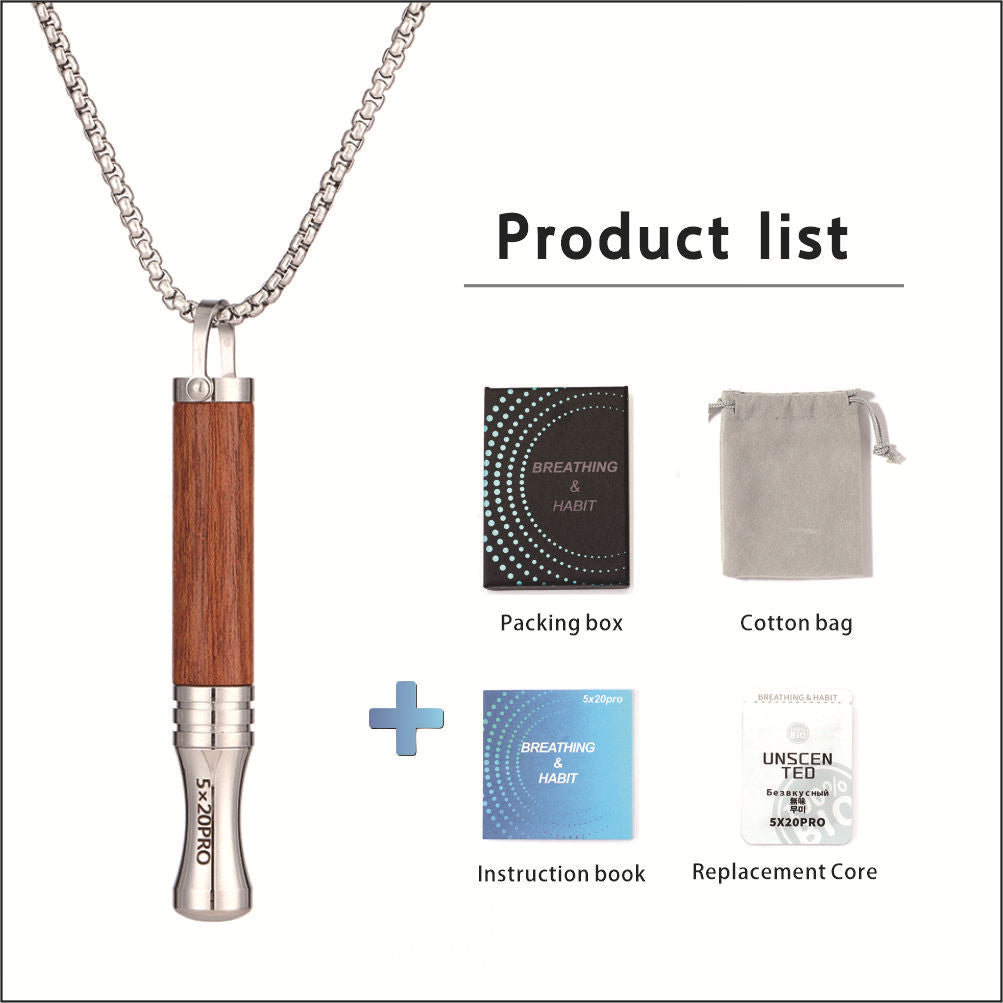 Respiratory Resistance Breathing Necklace for Anxiety Relief & Mindfulness Training