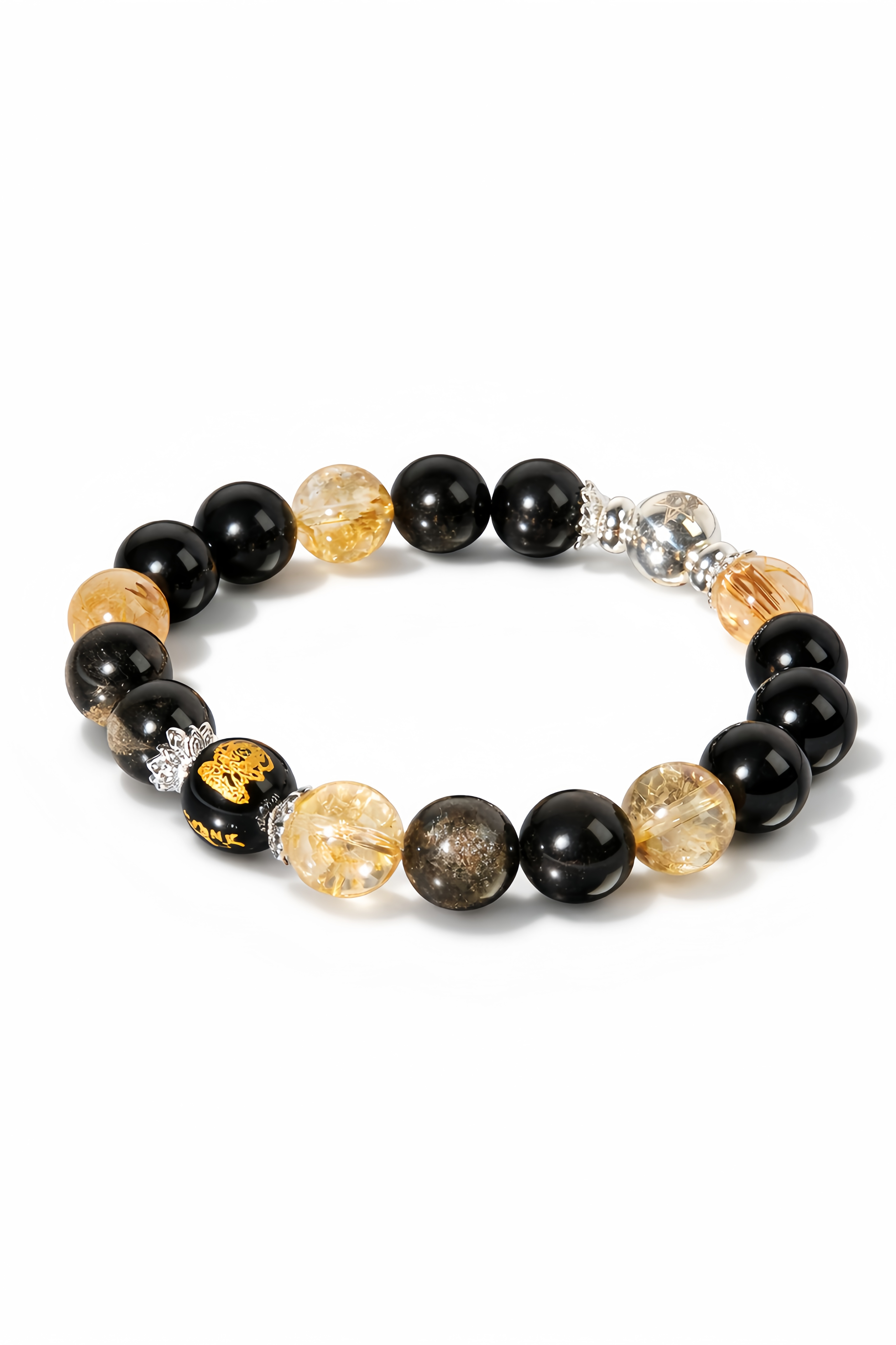 Gold Obsidian & Citrine Wealth Bracelet for Career Growth & Prosperity