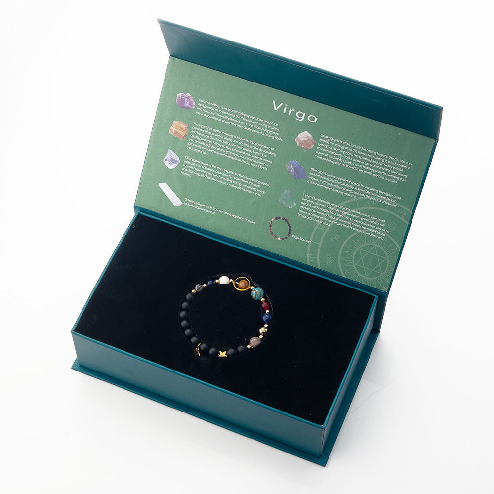 Zodiac Crystal Raw Stone Set | Twelve Constellations Gift Box