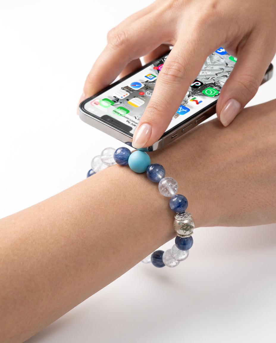 NFC Kyanite Aquamarine Clarity Crystal Bracelet
