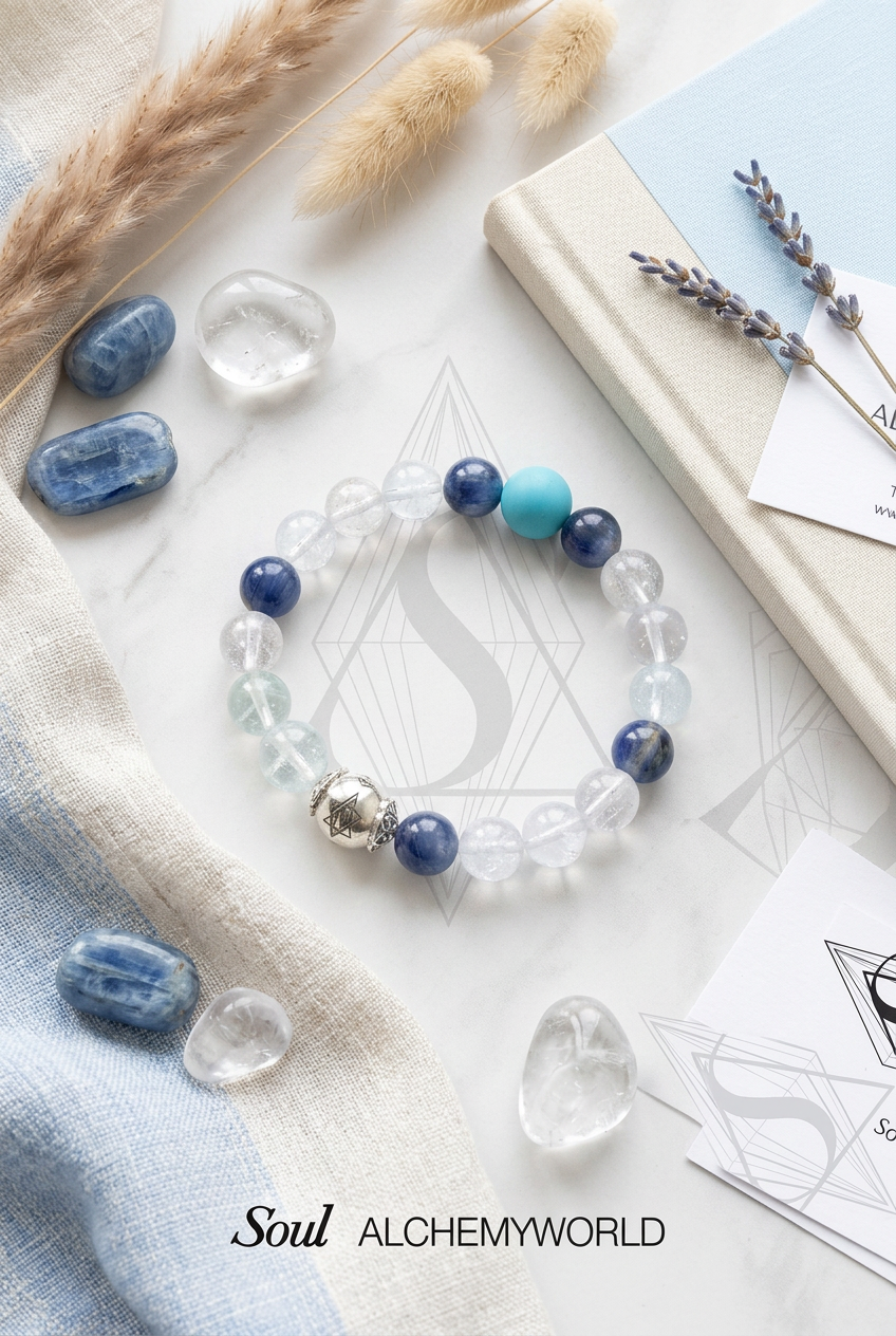 NFC Kyanite Aquamarine Clarity Crystal Bracelet