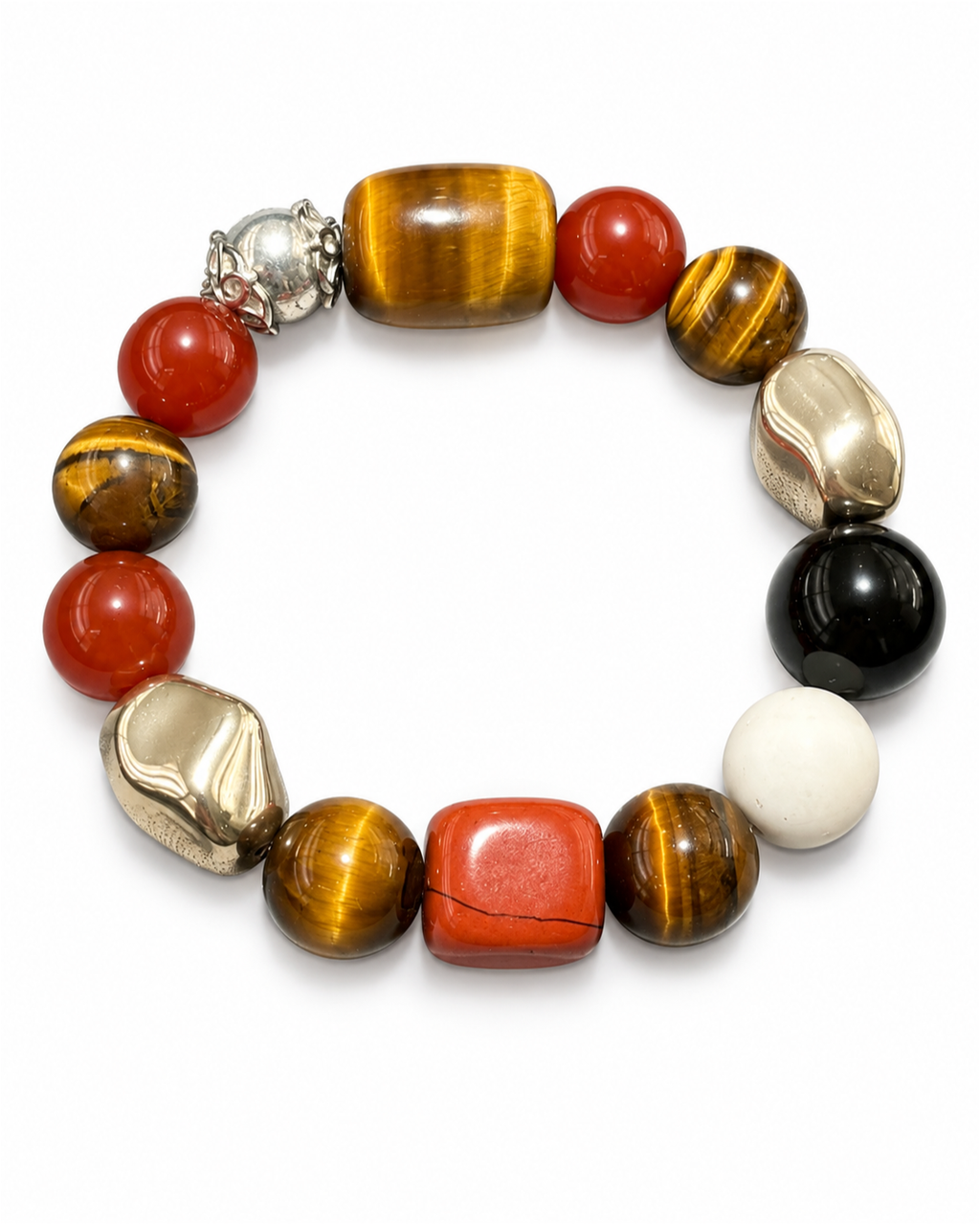 Ember — Tiger Eye and Red Agate NFC Bracelet
