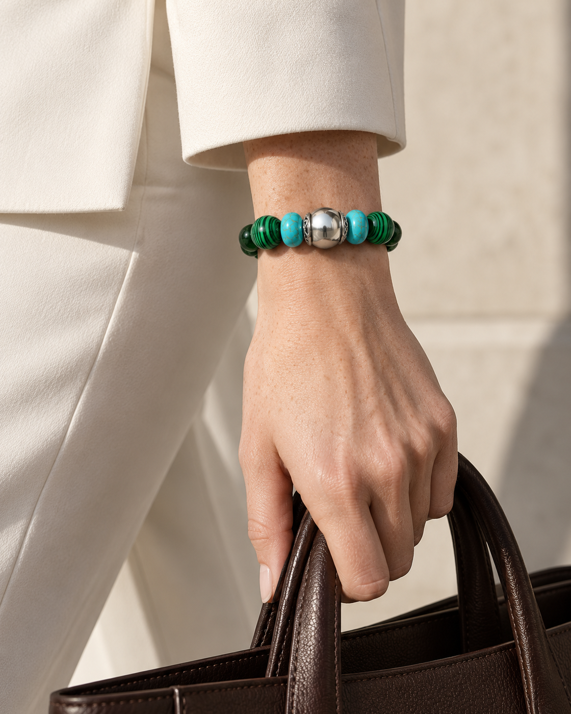 Verdant — Malachite and Aventurine NFC Bracelet