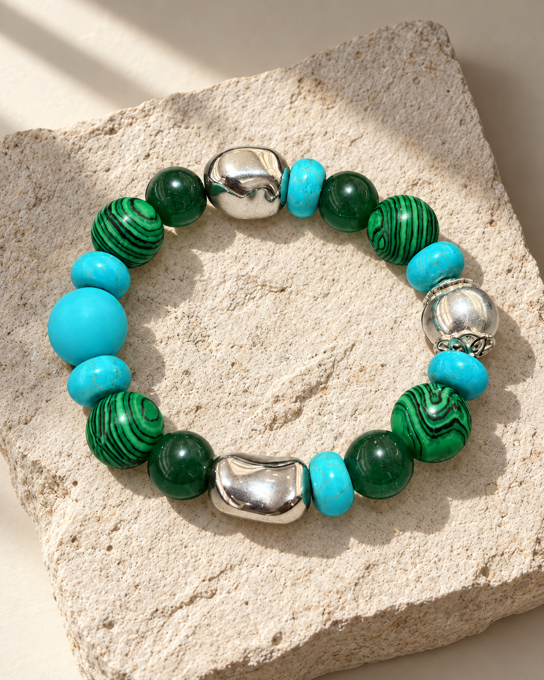 Verdant — Malachite and Aventurine NFC Bracelet