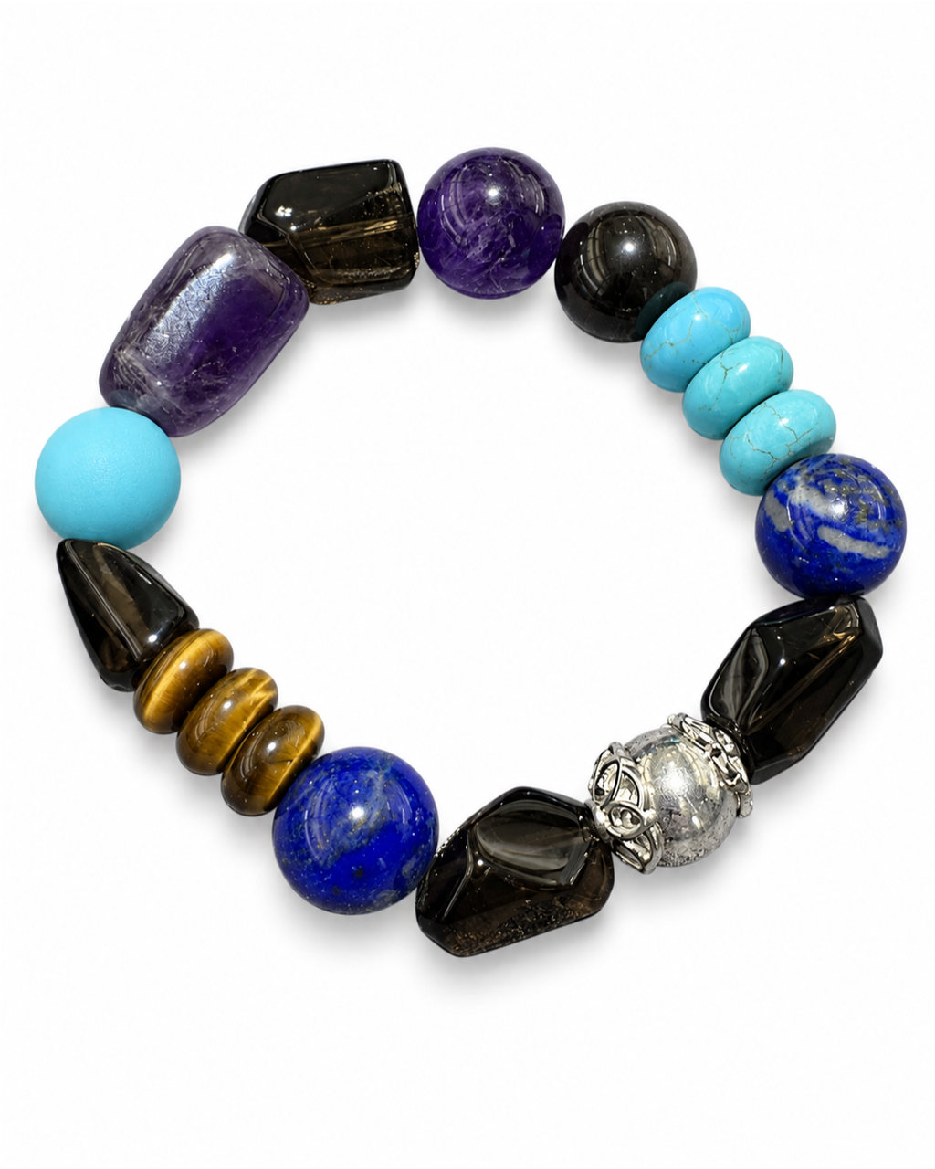 Night Current — Amethyst and Lapis Lazuli NFC Bracelet
