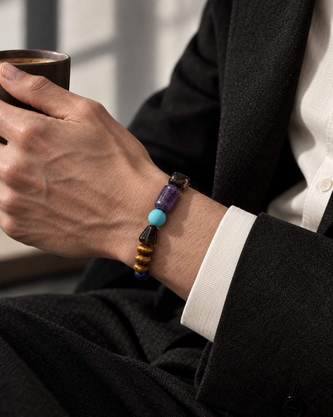 Night Current — Amethyst and Lapis Lazuli NFC Bracelet