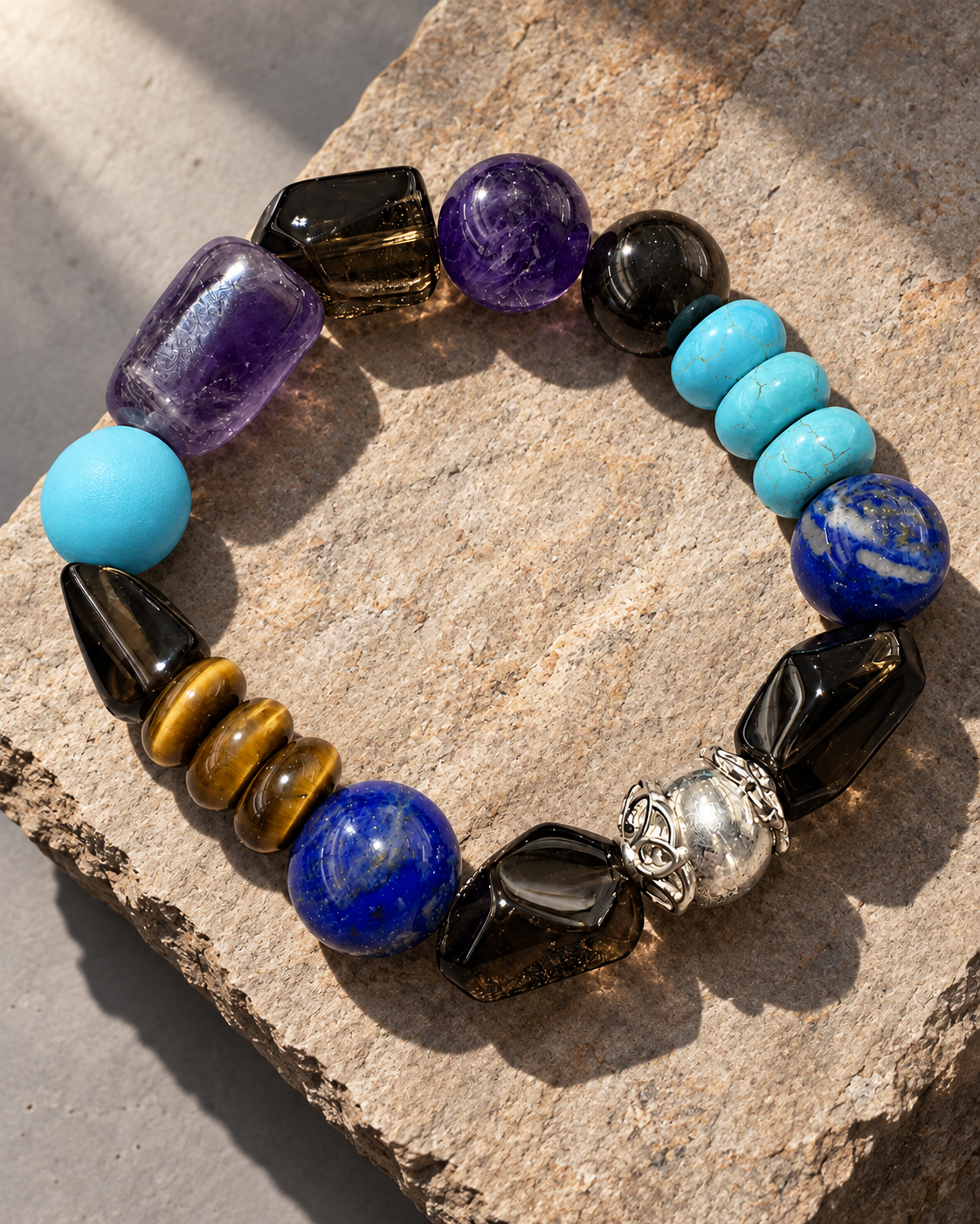 Night Current — Amethyst and Lapis Lazuli NFC Bracelet