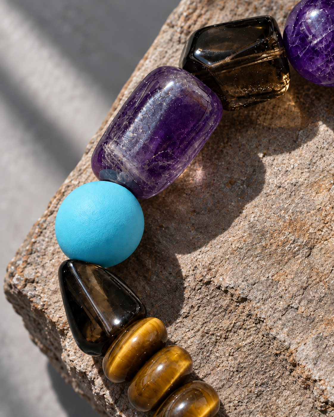 Night Current — Amethyst and Lapis Lazuli NFC Bracelet