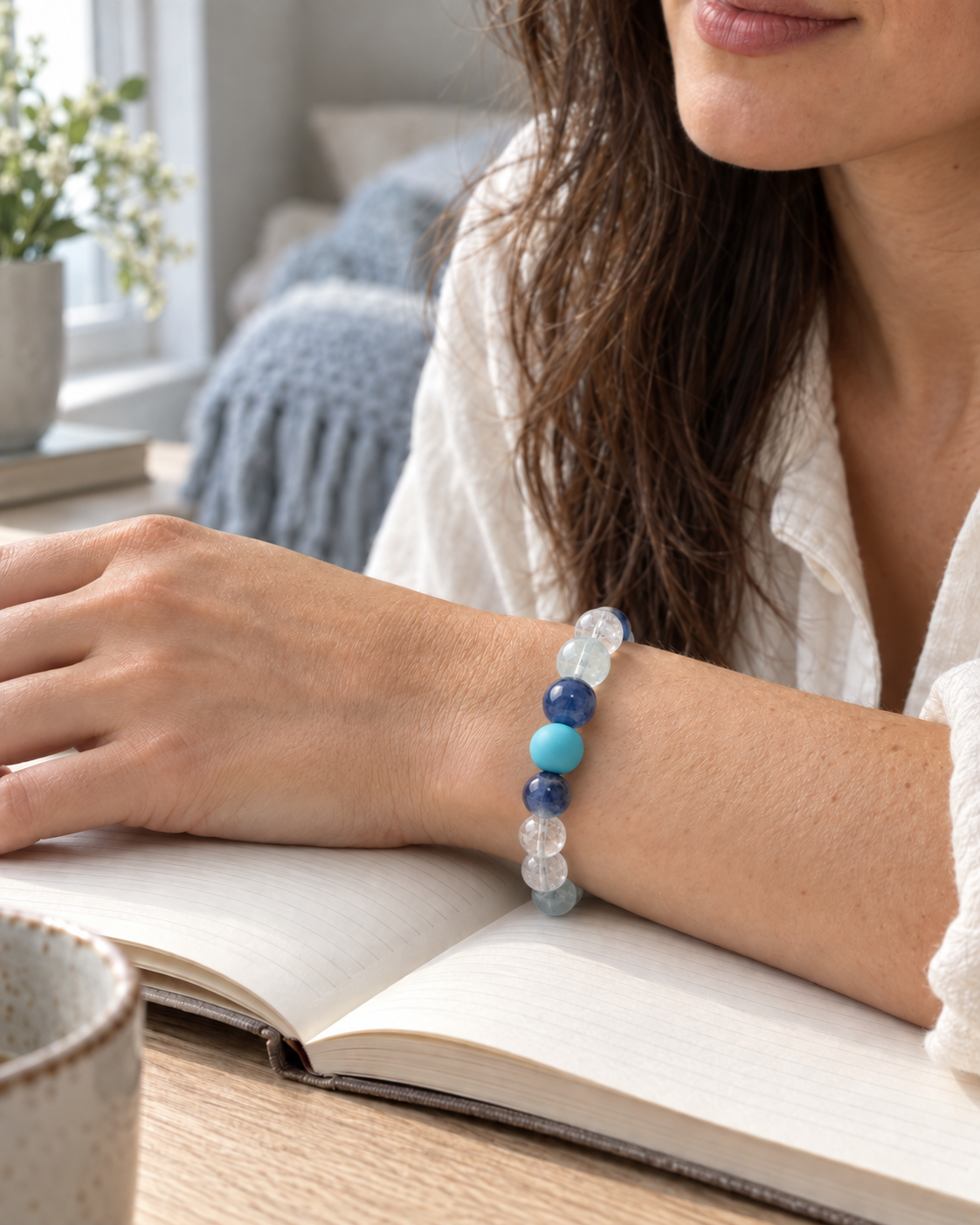 NFC Kyanite Aquamarine Clarity Crystal Bracelet