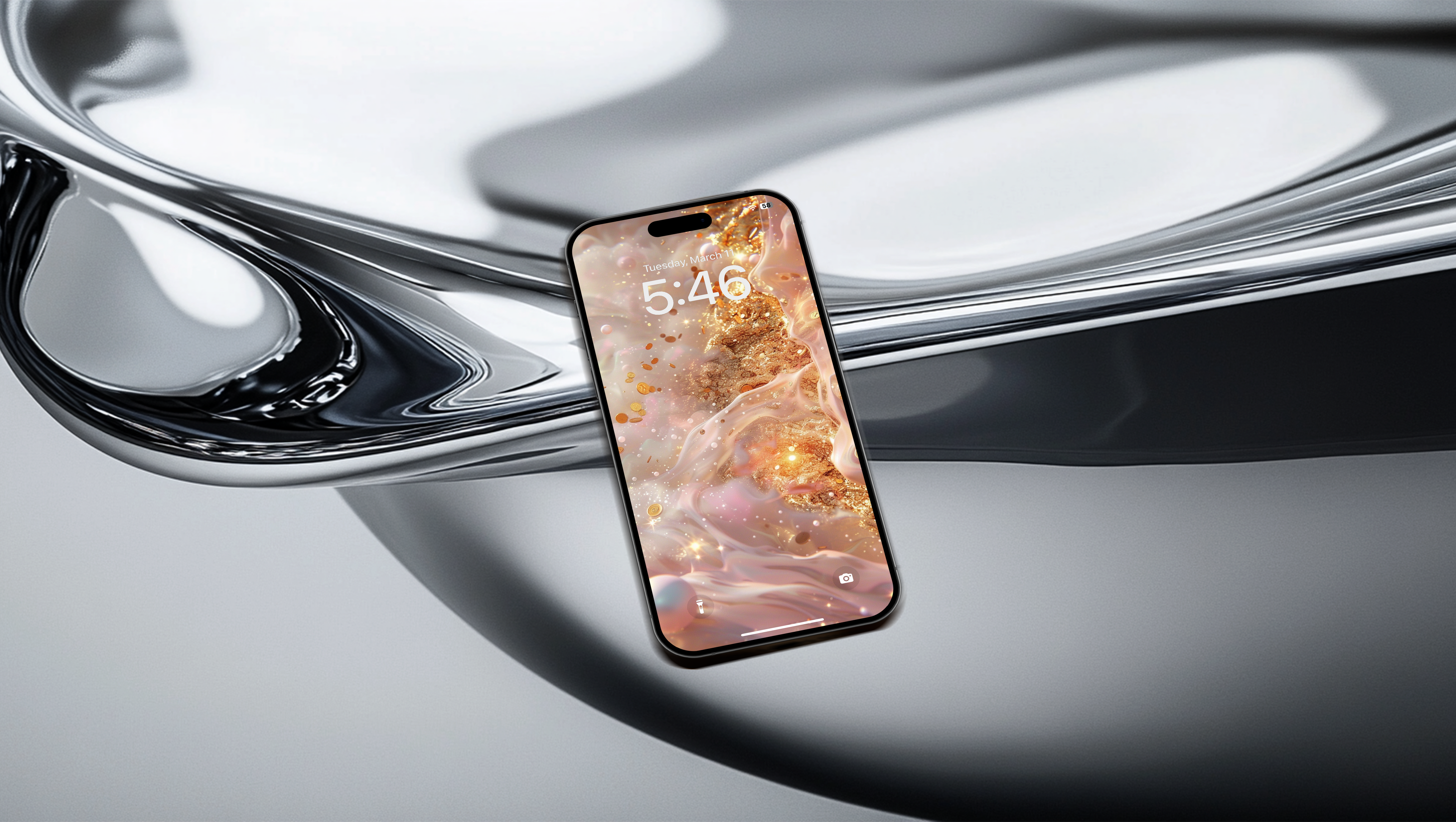 Reiki Energy-Powered Wallpaper Set for Mobile (4-Pack) – Cosmic Pink-Gold Edition