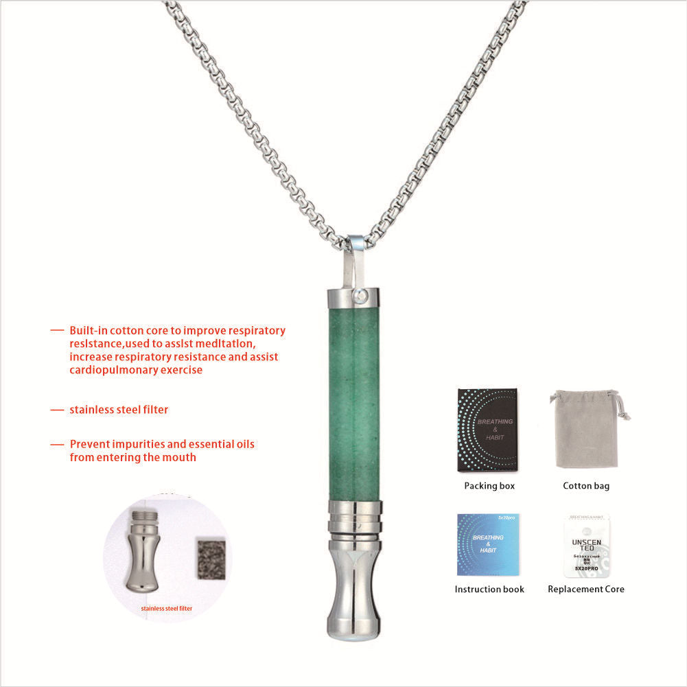 Tiger Eye Resistance Breathing Necklace for Stress Relief & Habit Awareness