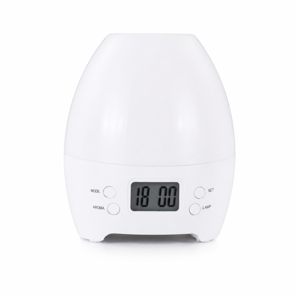 Aromatherapy LED Alarm Clock on pure white background