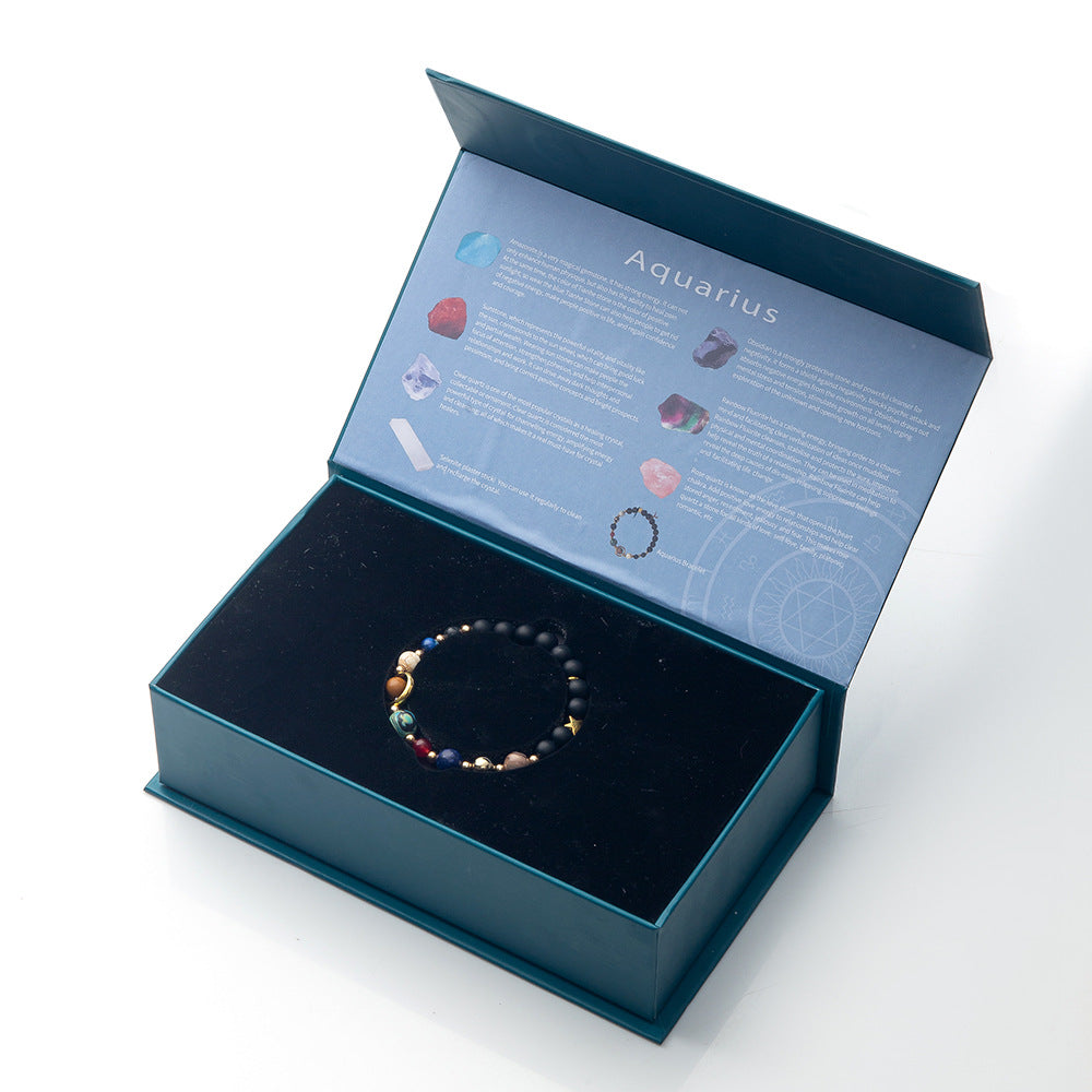 Zodiac Crystal Raw Stone Set | Twelve Constellations Gift Box