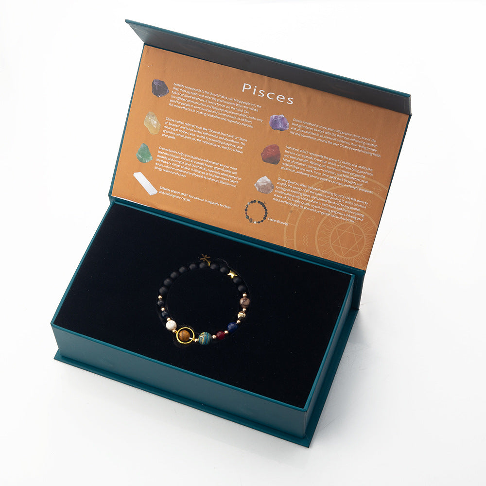 Zodiac Crystal Raw Stone Set | Twelve Constellations Gift Box