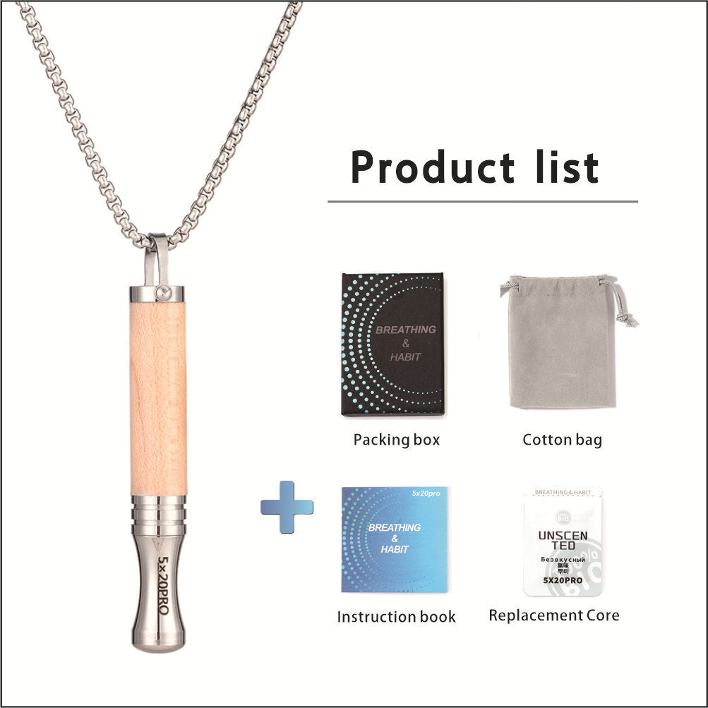 Respiratory Resistance Breathing Necklace for Anxiety Relief & Mindfulness Training